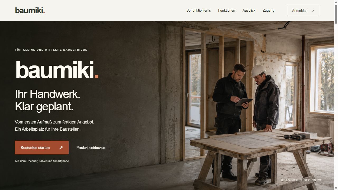 Startseite von Baumiki