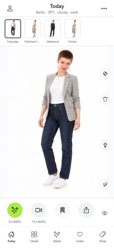 FashionTakt: App-Kopf und Auswahl gespeicherter Looks