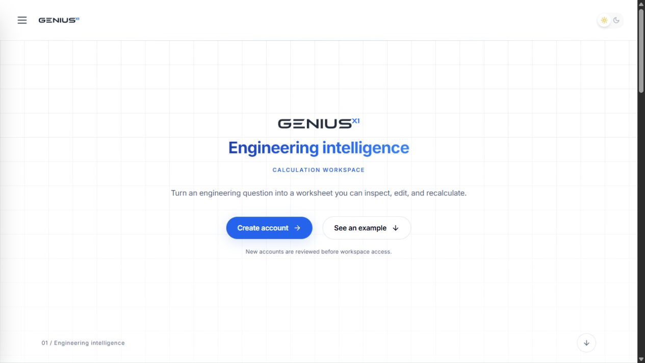 Startseite von Genius X1